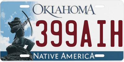 OK license plate 399AIH