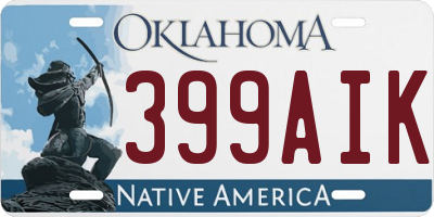 OK license plate 399AIK
