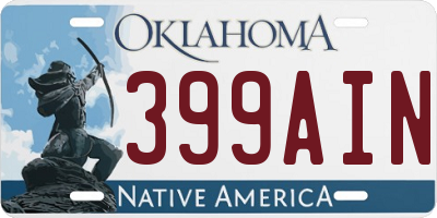 OK license plate 399AIN