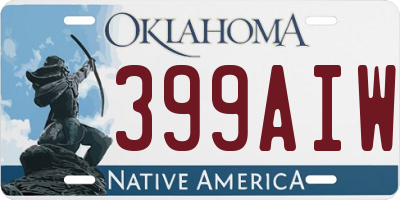 OK license plate 399AIW