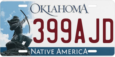 OK license plate 399AJD