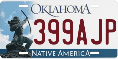 OK license plate 399AJP