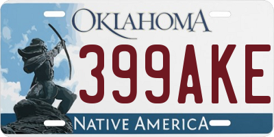 OK license plate 399AKE