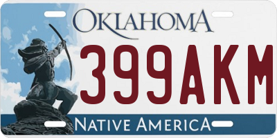 OK license plate 399AKM