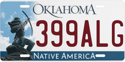 OK license plate 399ALG