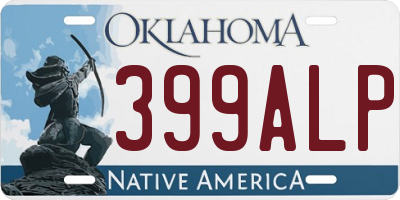 OK license plate 399ALP