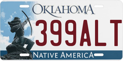 OK license plate 399ALT