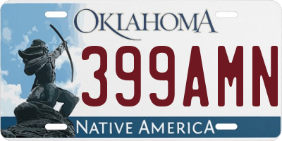 OK license plate 399AMN