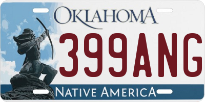 OK license plate 399ANG
