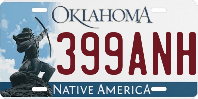 OK license plate 399ANH