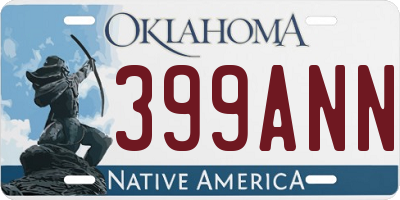 OK license plate 399ANN