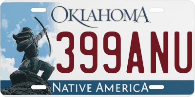 OK license plate 399ANU