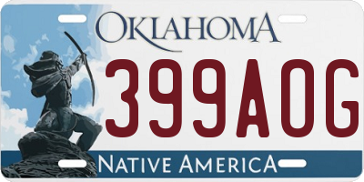 OK license plate 399AOG