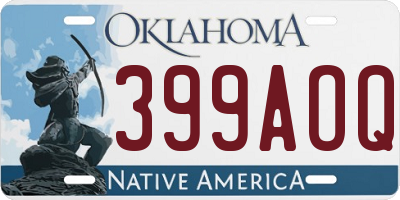 OK license plate 399AOQ