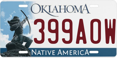 OK license plate 399AOW