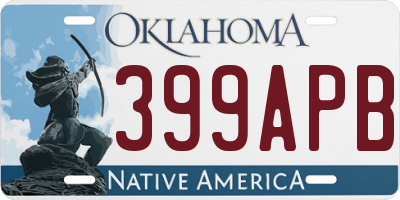OK license plate 399APB