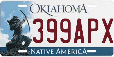 OK license plate 399APX