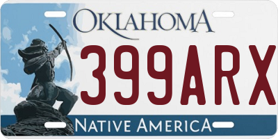 OK license plate 399ARX