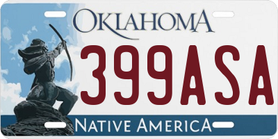 OK license plate 399ASA