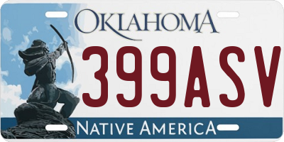 OK license plate 399ASV