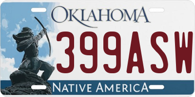 OK license plate 399ASW