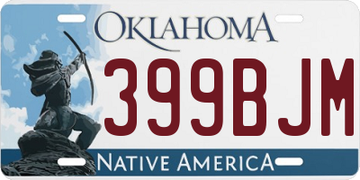 OK license plate 399BJM
