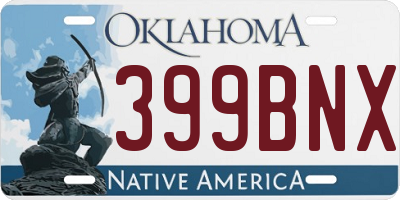 OK license plate 399BNX