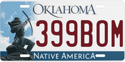 OK license plate 399BOM