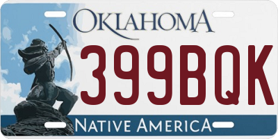 OK license plate 399BQK