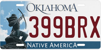 OK license plate 399BRX