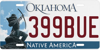 OK license plate 399BUE
