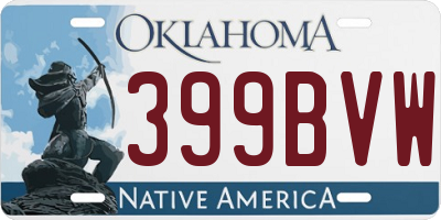 OK license plate 399BVW