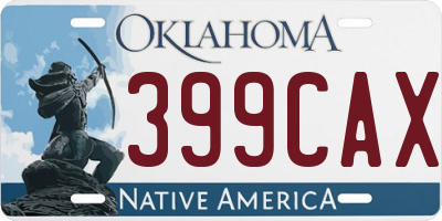 OK license plate 399CAX