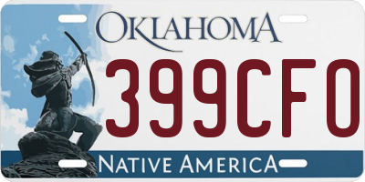 OK license plate 399CFO