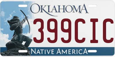 OK license plate 399CIC