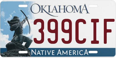 OK license plate 399CIF