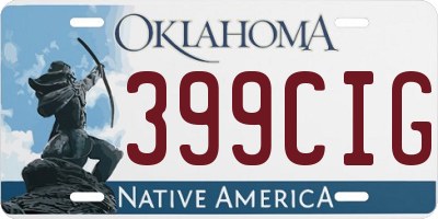 OK license plate 399CIG