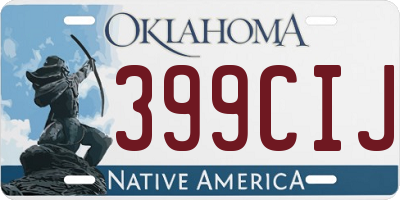 OK license plate 399CIJ