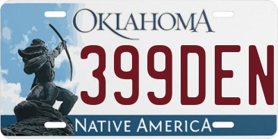 OK license plate 399DEN