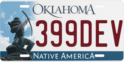 OK license plate 399DEV