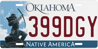 OK license plate 399DGY