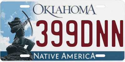 OK license plate 399DNN