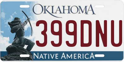 OK license plate 399DNU