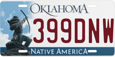 OK license plate 399DNW
