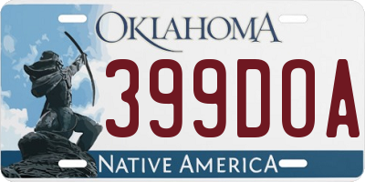 OK license plate 399DOA