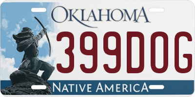 OK license plate 399DOG