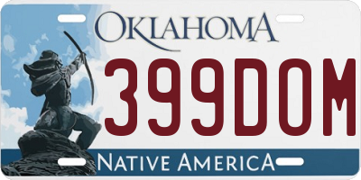 OK license plate 399DOM
