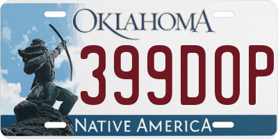 OK license plate 399DOP
