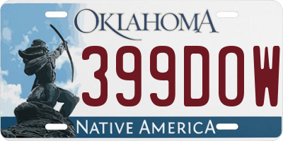 OK license plate 399DOW