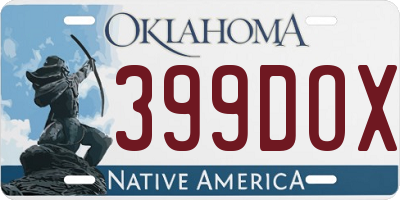 OK license plate 399DOX